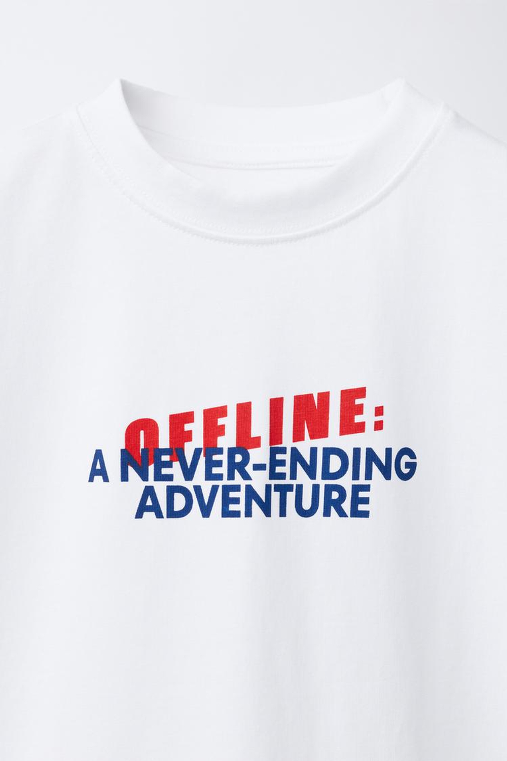 ZARA ФУТБОЛКА С НАДПИСЬЮ, БЕЛЫЙ