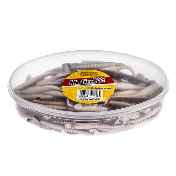 Виброхвост несъедоб. Minoga 3,75&#39;/9.5 см Rusty &amp; White 100шт. (HS-17-005-N) Helios