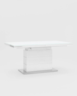 Стол обеденный Глазго раскладной 160-215*90 глянцевый белый