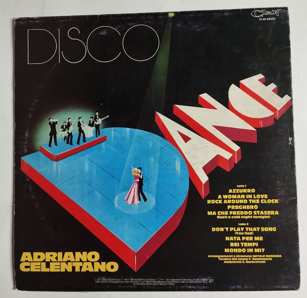 Винтажная виниловая пластинка LP Adriano Celentano Disco Dance (Italy 1977)