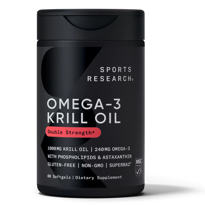 Масло криля 1000 мг, Antarctic krill oil SUPERBA 1000 mg, Sports Research, 60 капсул