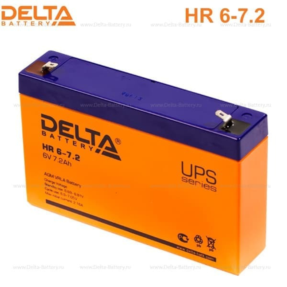 Аккумуляторная батарея Delta HR 6-7.2 (6V / 7.2Ah)