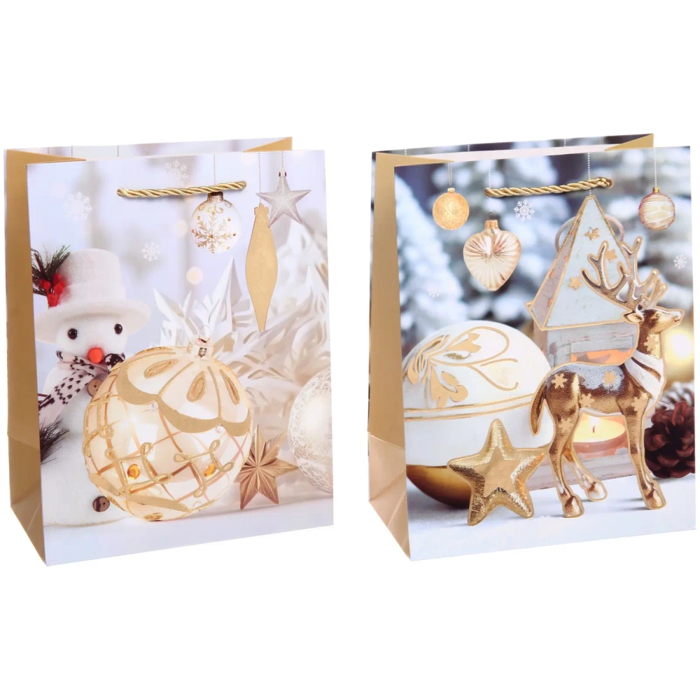 Пакет подарочный «Новогодние украшения» 23*18*10 см, микс