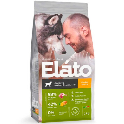 Elato Holistic корм для взрослых собак средних и крупных пород с курицей и уткой (Adult Dog Medium & Maxi Chicken & Duck)