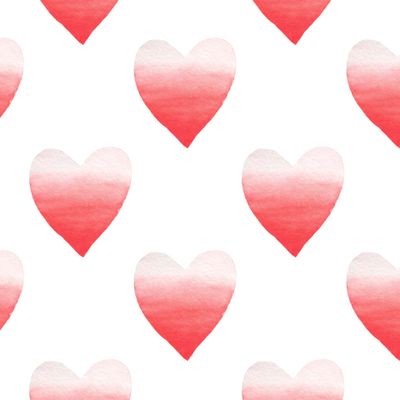 Сердечки акварель