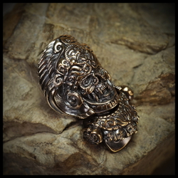 Замок для браслета из паракорда или кожи "Кукулькан" бронза