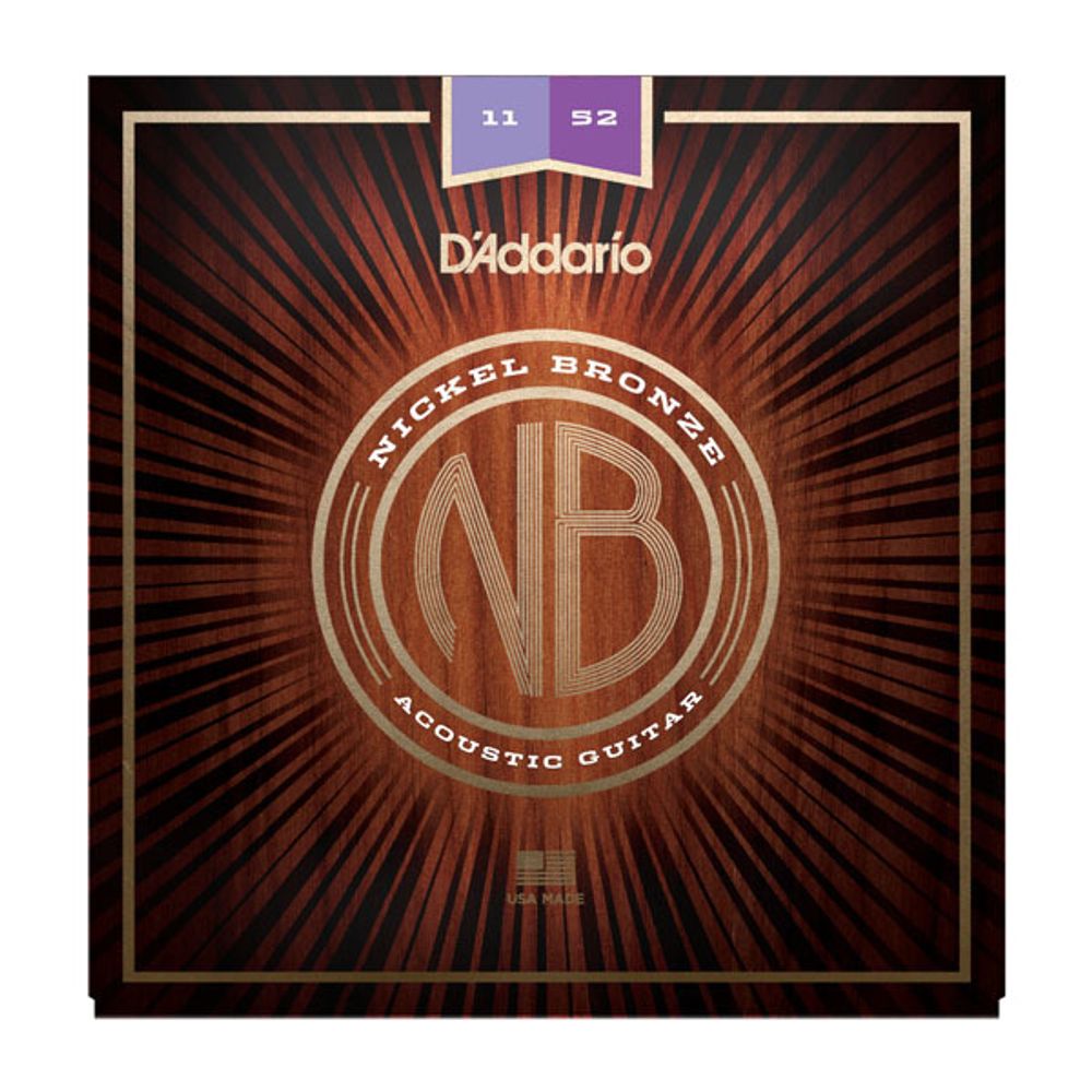 D`ADDARIO NB1152 Nickel Bronze Комплект струн для акустической гитары, Custom Light, 11-52