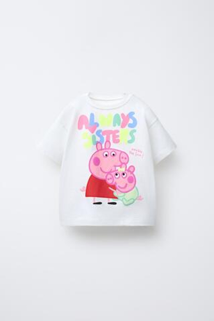 ZARA ФУТБОЛКА С ПРИНТОМ PEPPA PIG™, БЕЛЫЙ
