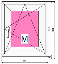 Пластиковое окно 650 х 550 ТермА Эко + Москитная сетка