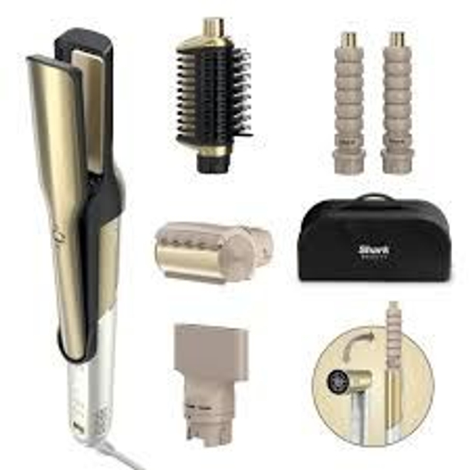 Набор для укладки и сушки волос 5 в 1 Shark Glam Ceramic & Air Styling and Drying System with FrizzFighter - Gold
