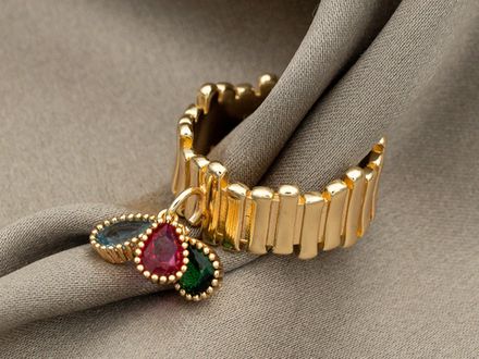 Кольцо-основа "Рельеф" с петелькой