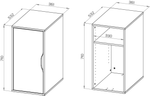 Тумба Ингар ДВ 36x71x53, серо-бирюзовый