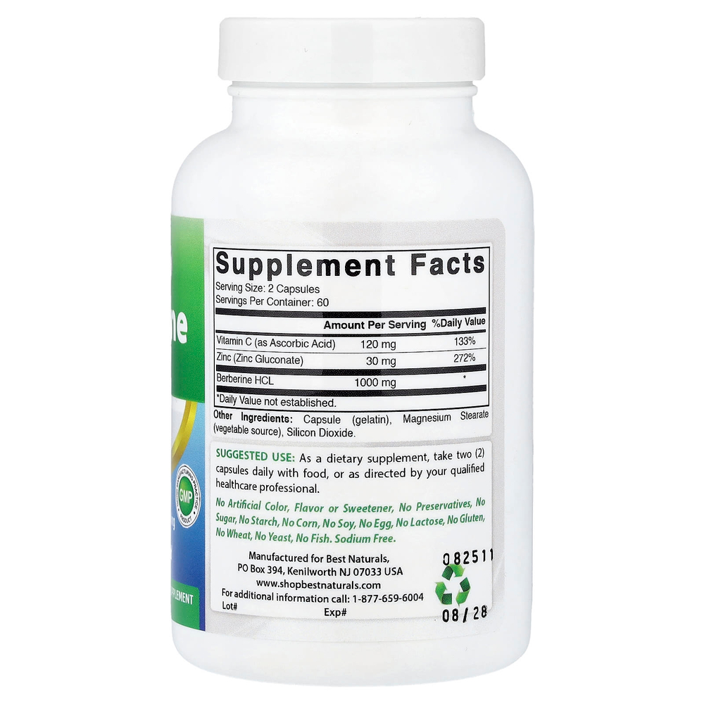 Best Naturals, берберин плюс, 120 капсул