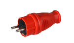 SmartBuy Вилка прямая каучуковая 230В, 2P+PE, 16A, IP44, красный