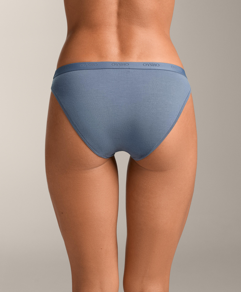 OYSHO Набор из 3 пар классических трусов из хлопковой смеси, синий