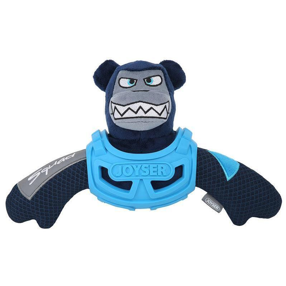 Игрушка для собак JOYSER Squad Медведь J-Bear в броне с пищалкой M/L голубой, 32 см