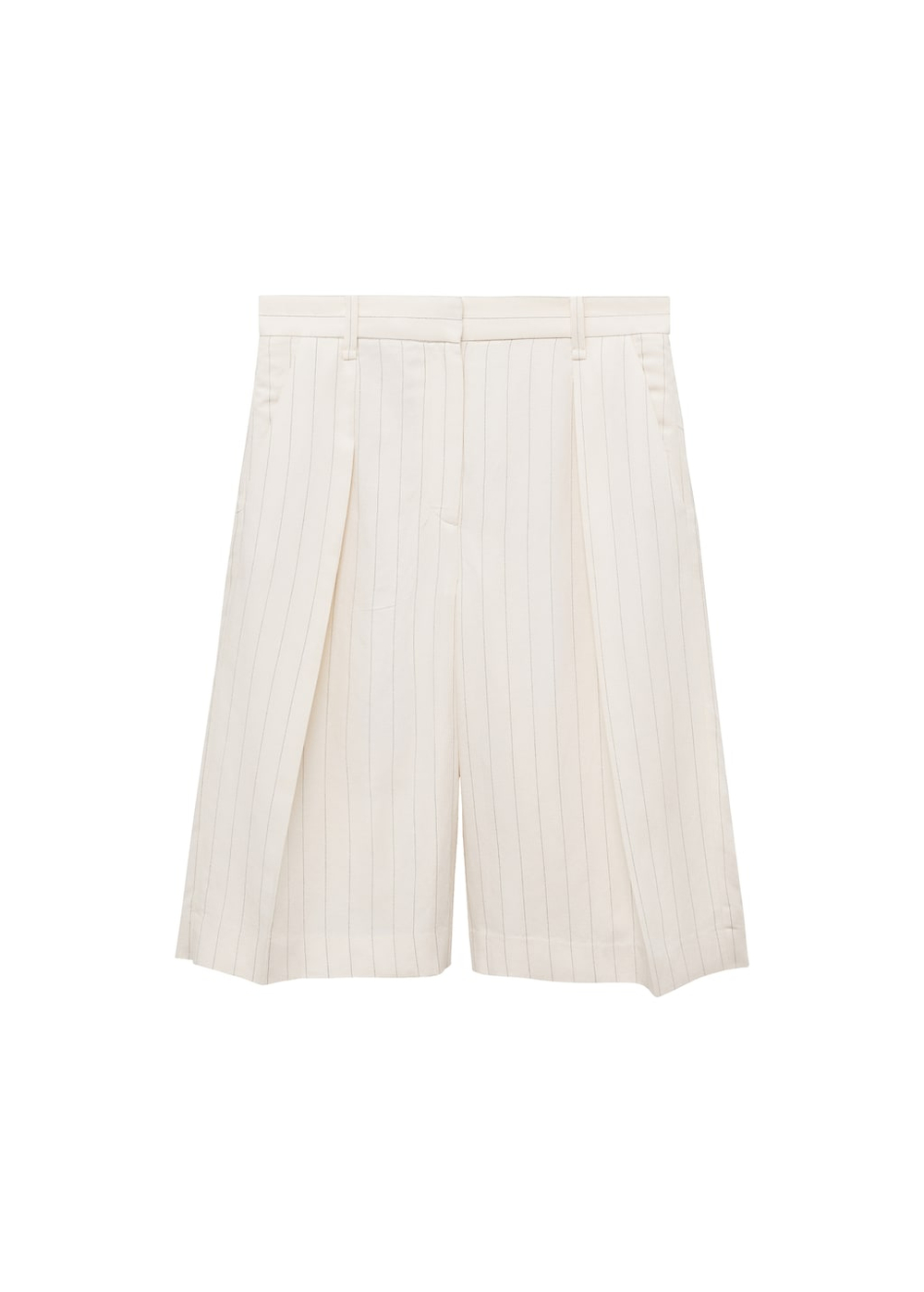 Бермуды из смесового льна в полоску