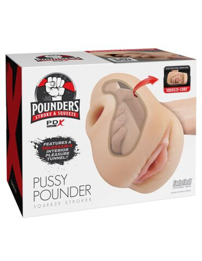 Телесный мастурбатор-вагина Pussy Pounder Squeeze Stroker (Цвет: телесный)