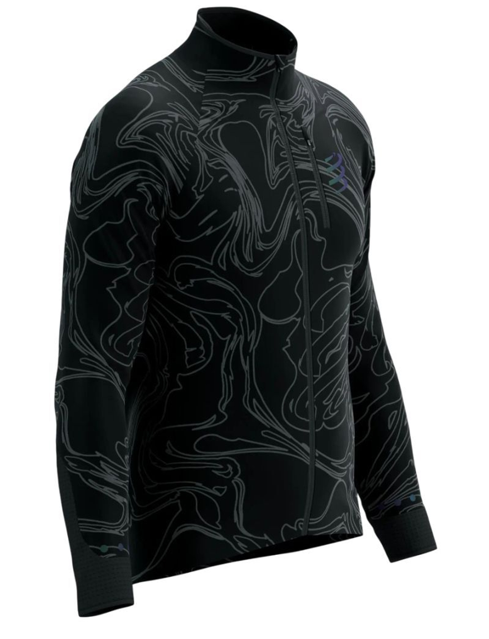 Мужская теннисная куртка Compressport Hurricane Windproof - black/aurora