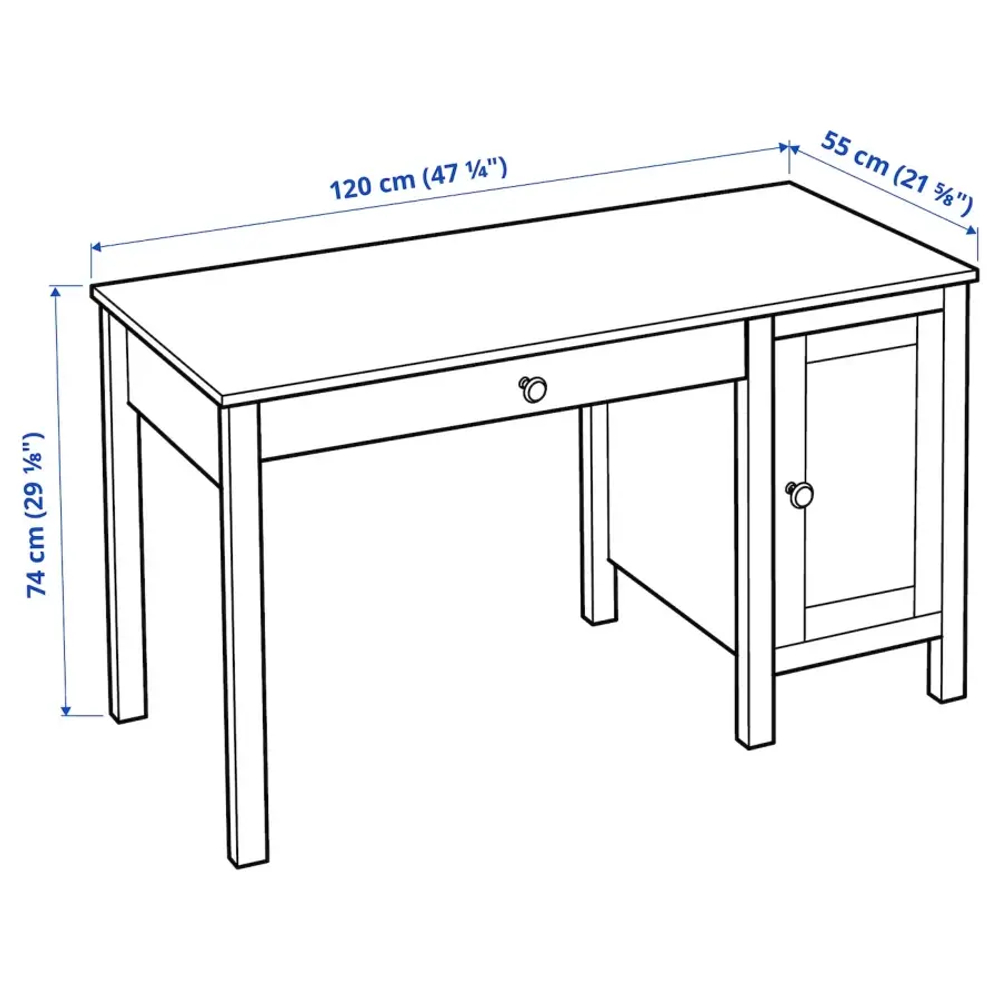 Письменный стол с ящиками - IKEA HEMNES/ ХЕМНЭС ИКЕА, 120х55 см, черный