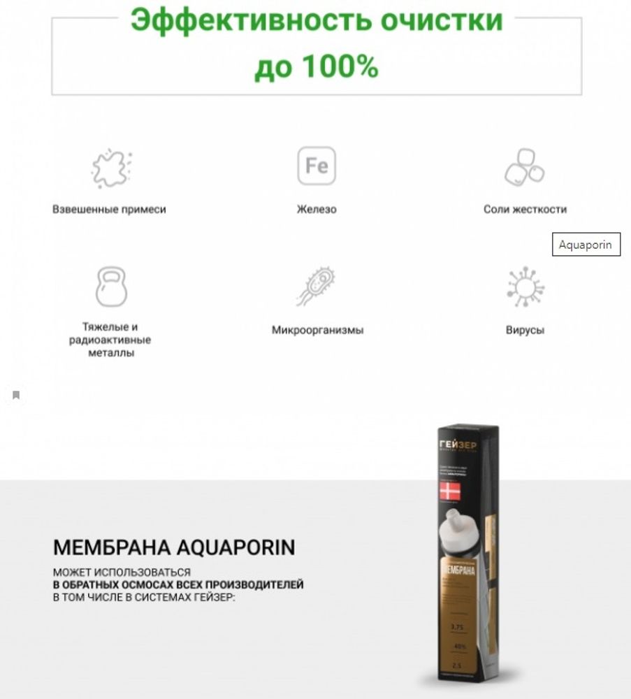 Мембрана Гейзер Aquaporin TWRO-1812 175 gpd