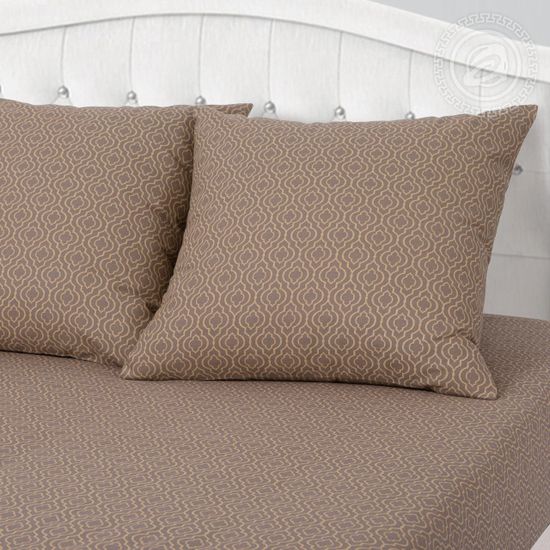 Полуторный с простынёй на резинке комплект постельного белья Палермо бязь Премиум наволочки 70x70 см