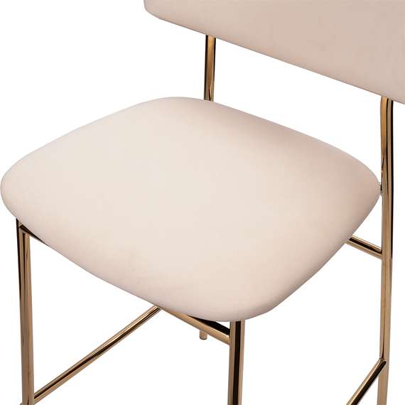Стул полубарный Elle кремовый с золотыми ножками