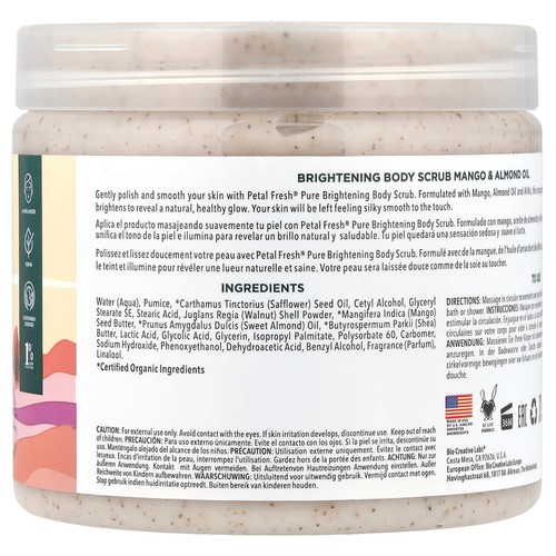 Petal Fresh, осветляющий скраб для тела с AHAS, маслом манго и миндаля, 473 мл (16 жидк. унций)