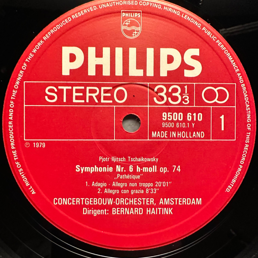 Чайковский - Симфония № 1. 6 «Патетическая» (Голландия 1979г.)