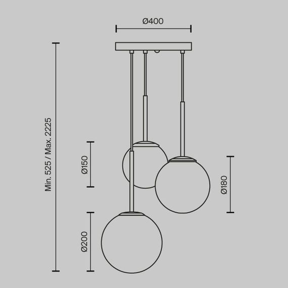 Подвесной светильник Maytoni Basic form MOD321PL-03G1