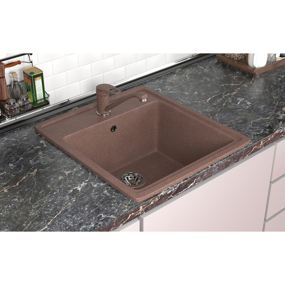 Мойка ML-GMS10 СТАНДАРТ прямоугольная, терракот (307), 460*505*190мм