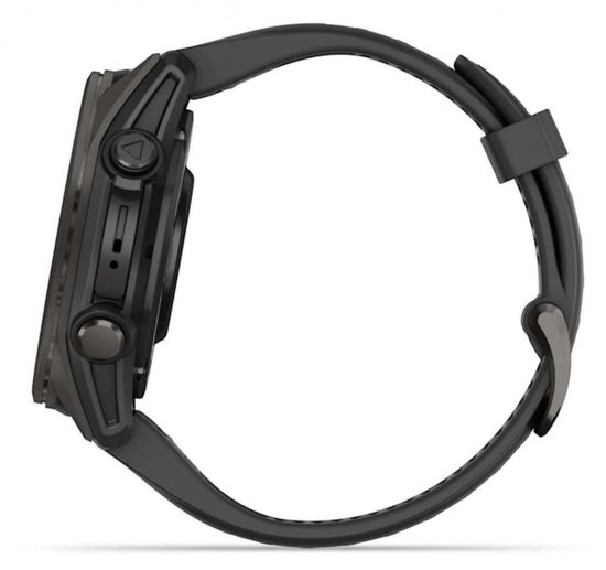 Умные часы Garmin Fenix 8, 43 мм, AMOLED,Sapphire, угольно-черный DLC, пепельно-серый ремешок