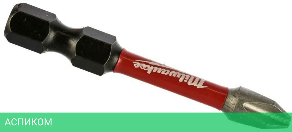 Бита Milwaukee Shockwave PH2 50 мм 10шт (4932430855)