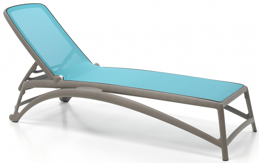 Шезлонг лежак пластиковый Nardi Atlantico, тортора, голубой