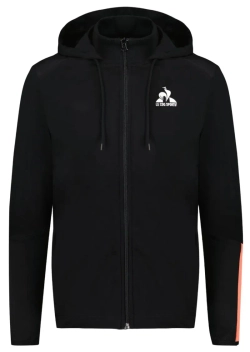 Куртка теннисная Le Coq Sportif Training SP Full Zip Hoody N°2 M - black/orange perf