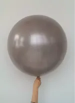 S шар гигант 24"/60 см металл серо-бежевый (БГ-90)