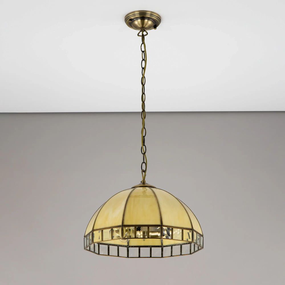 Citilux Шербург-1 CL440131 Люстра витражная подвесная Бронза