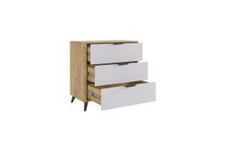 Комод Адам (дуб крафт золотой/белое дерево)