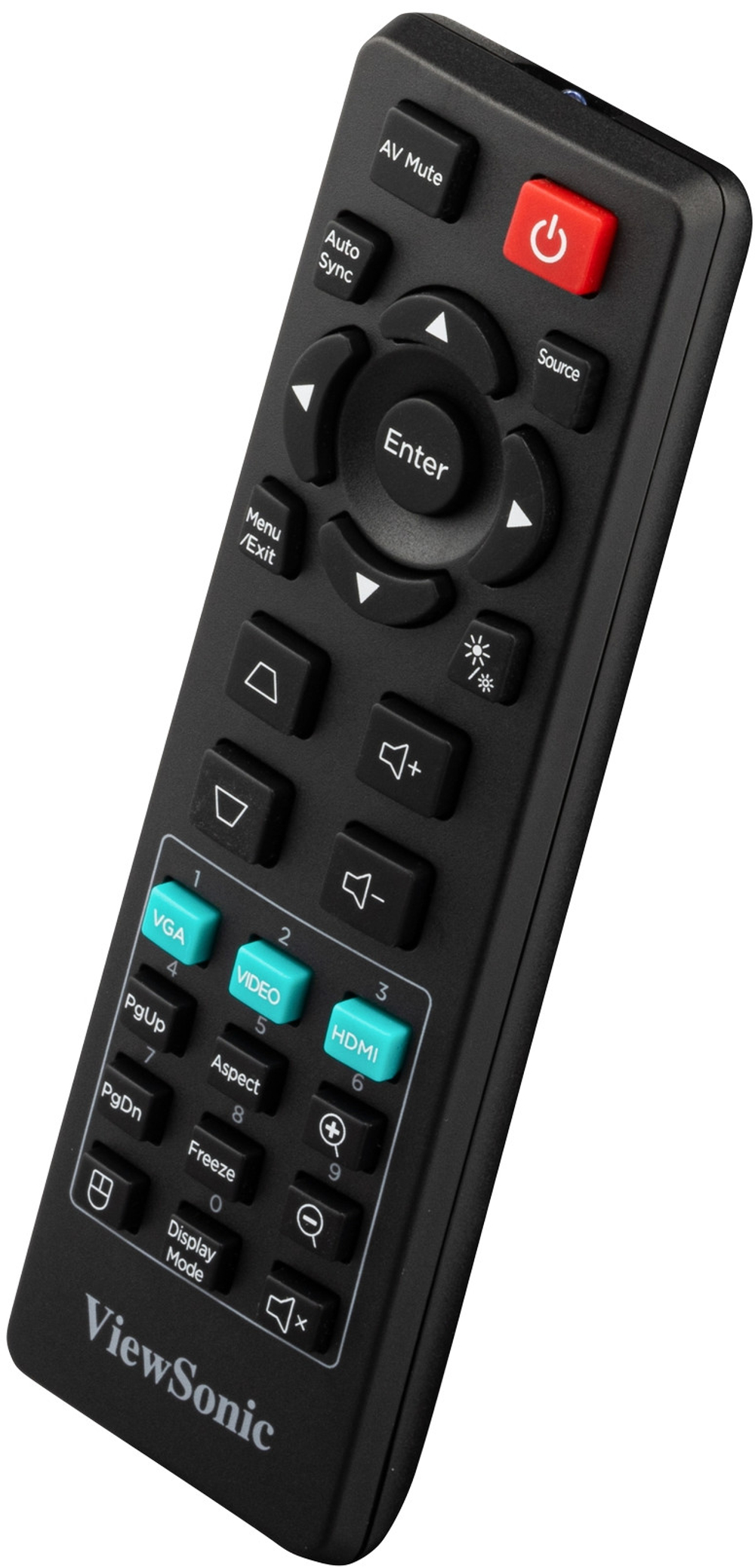 Пульт дистанционного управления для проектора PA700W спереди слева: все кнопки для удобного управления.