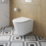 Унитаз подвесной безободковый с сиденьем и смывом TORNADO BelBagno TRE-TOR BB5180CH-TOR/SC