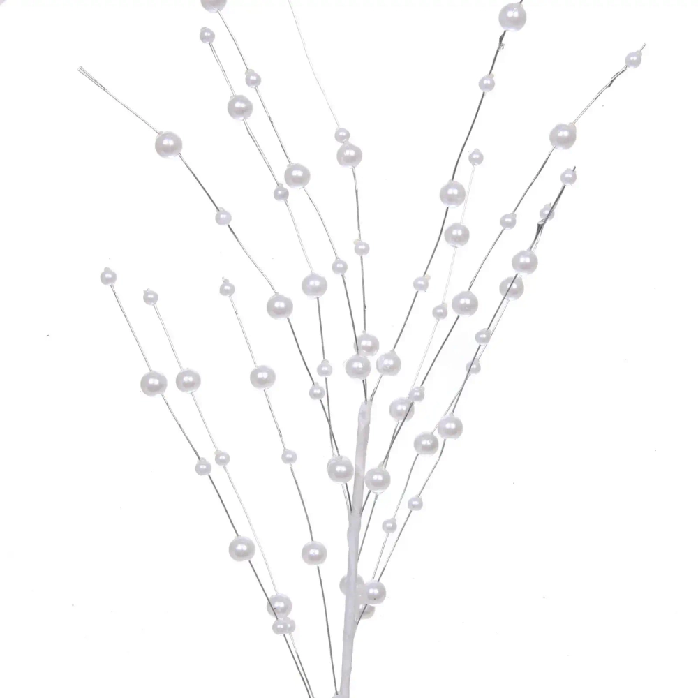 Ветка декоративная «Изящный блеск» 50 см, Белый
