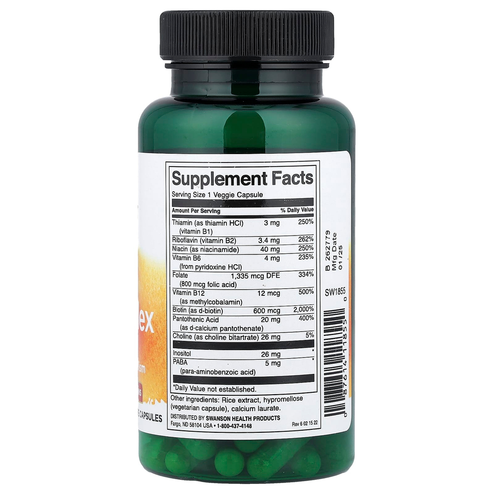 Swanson Vitamins, Daily B-Complex, 100 растительных капсул