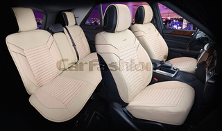 Накидки сидений МЕХ иск - Перед CarFashion (2шт) -"LAMA FRONT" 22325 - черный