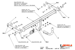 Фаркоп IMIOLA E.023 для Ford Focus I хетчбек 1998-2004(паспорт и сертификат в комплекте)(без электрики)