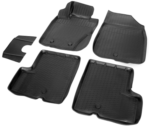 Коврики в салон автомобиля Rival для Renault Duster I поколение (полный привод) 2010-2015, полиуретан, с крепежом, 5 частей, 14701005
