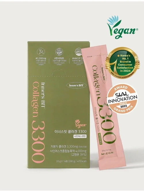 MIZON Коллаген желе в стиках без содержания сахара- Innersbit Collagen 3300 Set, 14шт