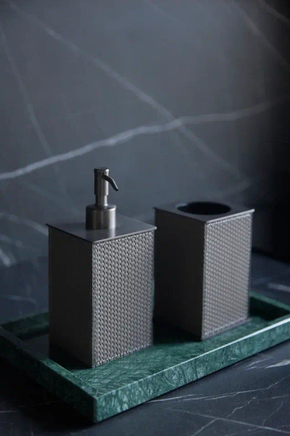 Поднос мраморный прямоугольный 20 х 30 Зеленый