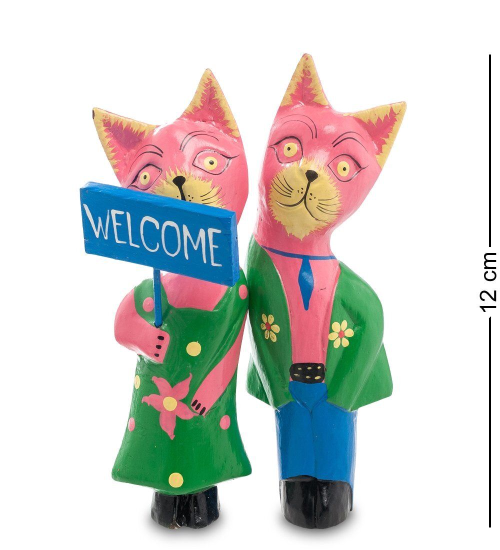 Decor and Gift 28-017 Статуэтки mini КОТ и КОШКА Welcome, цвет-розовый, набор 2 шт.