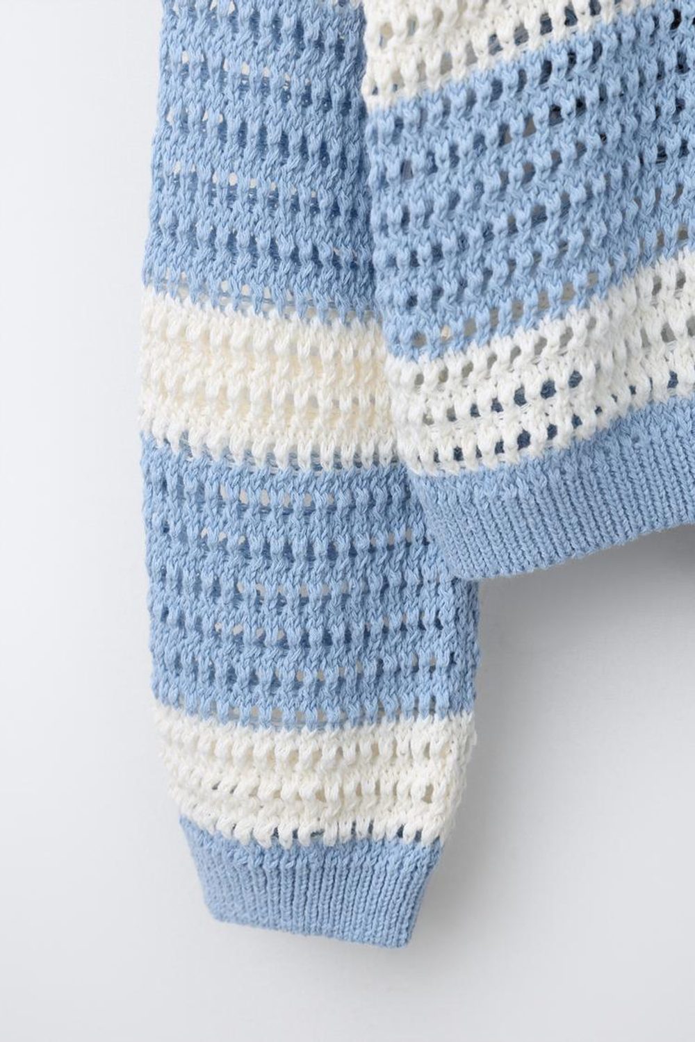 ZARA ДЖЕМПЕР В ПОЛОСКУ С ЦИФРОЙ, ПАСТЕЛЬНО-СИНИЙ