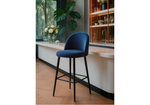 Барный стул Woodville Амизуре темно-синий, черный матовый, ножки черные